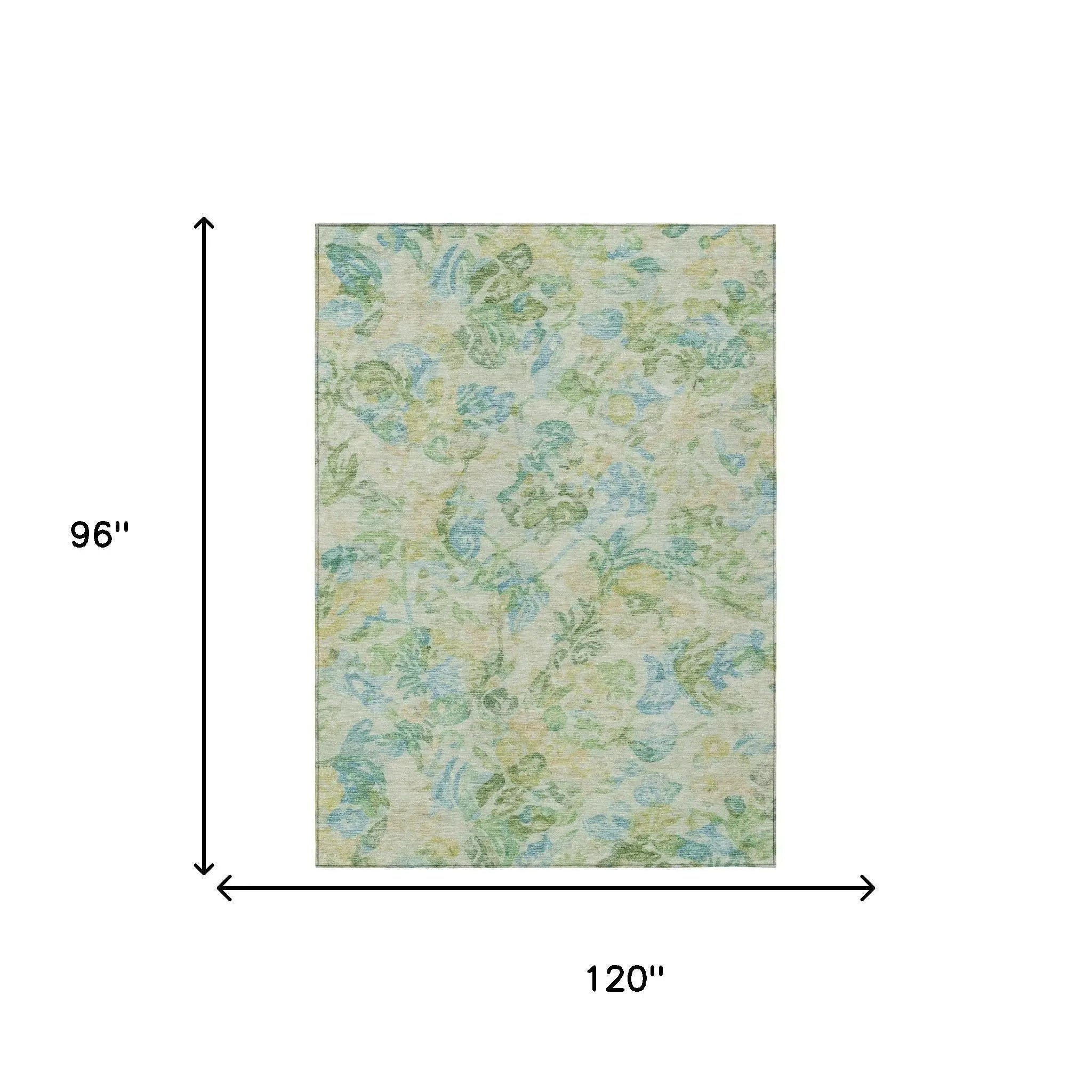 8' X 10' Yellow And Gold Floral Washable Indoor Outdoor Area Rug Homeroots Outdoor