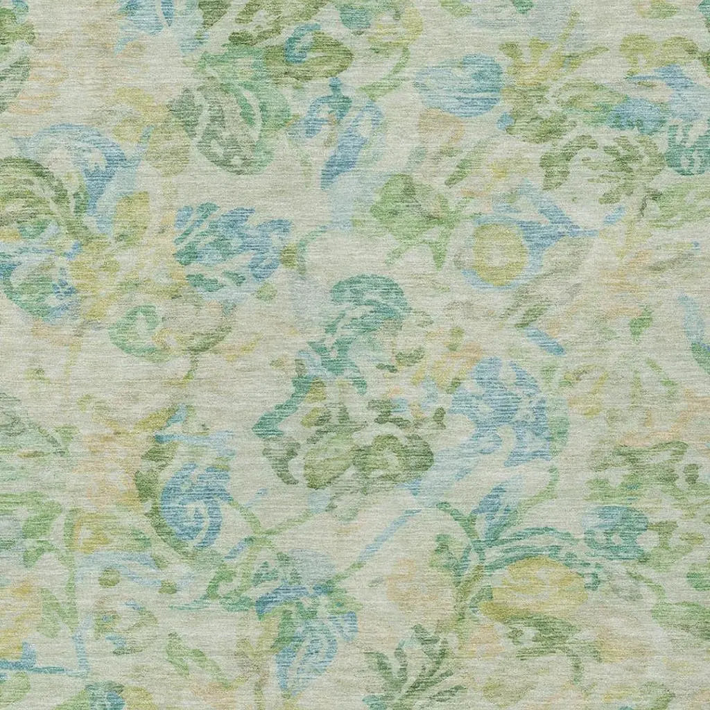 8' X 10' Yellow And Gold Floral Washable Indoor Outdoor Area Rug Homeroots Outdoor