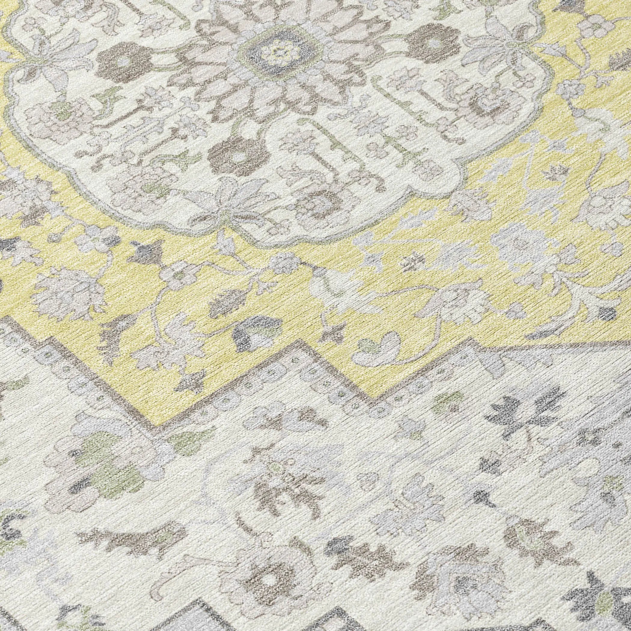 8' X 10' Yellow And Purple Oriental Washable Indoor Outdoor Area Rug Homeroots Outdoor