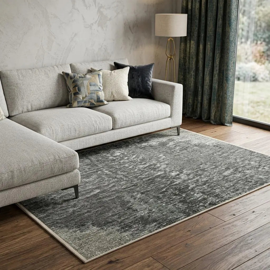 8' X 11' Black And White Abstract Washable Area Rug With UV Protection Homeroots Home Decor