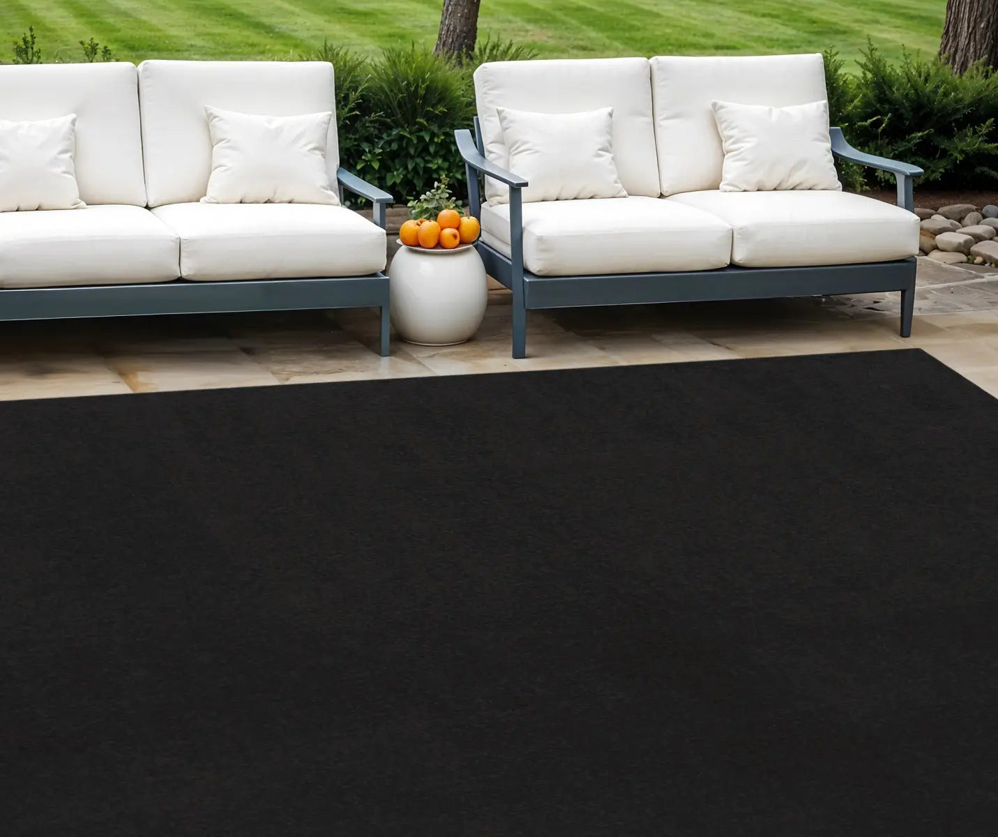 8' X 11' Black Indoor Outdoor Area Rug Homeroots Outdoor