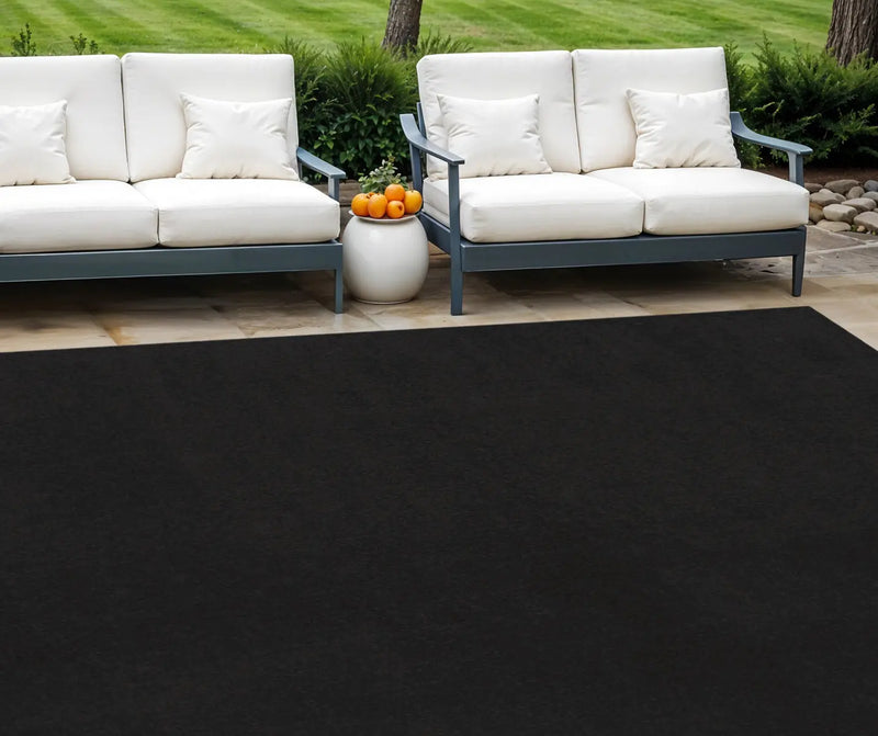 8' X 11' Black Indoor Outdoor Area Rug Homeroots Outdoor