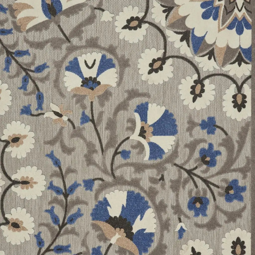 8' X 11' Blue And Gray Indoor Outdoor Area Rug - GreatEagleInc