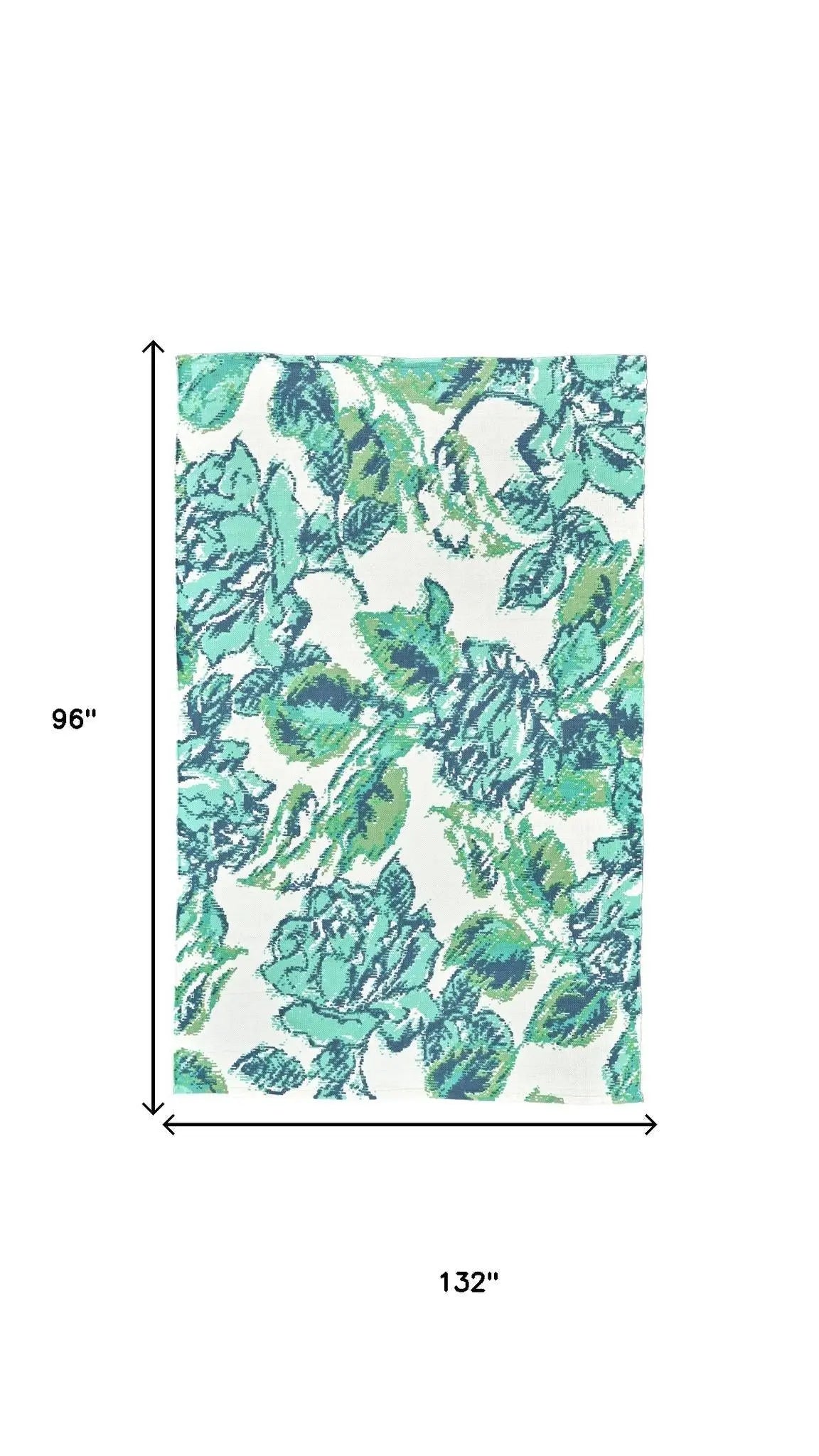8' X 11' Blue And Green Floral Hand Woven Area Rug Homeroots Home Decor