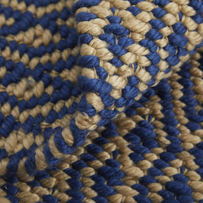 8' X 11' Blue And Tan Geometric Hand Woven Area Rug Homeroots Home Decor