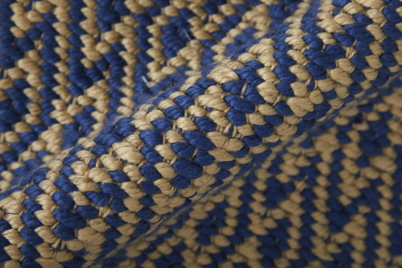 8' X 11' Blue And Tan Geometric Hand Woven Area Rug Homeroots Home Decor