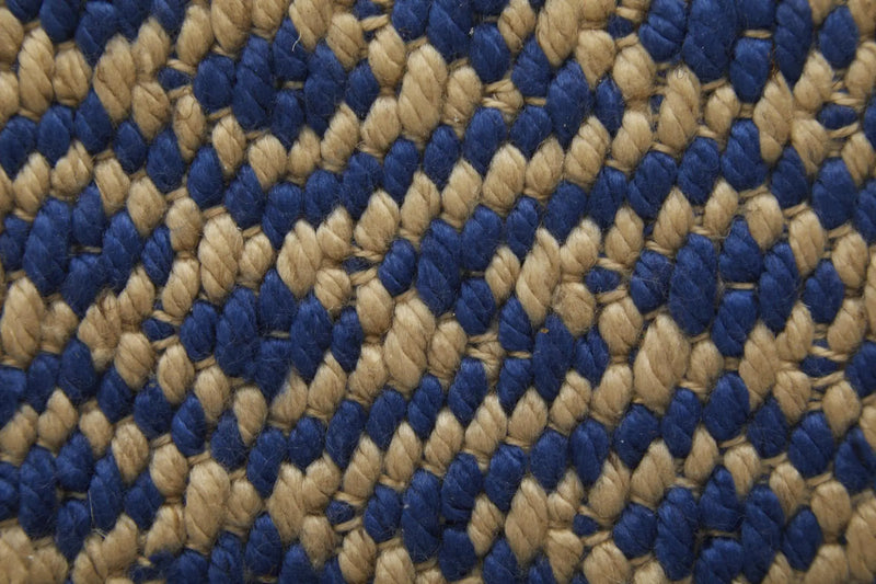 8' X 11' Blue And Tan Geometric Hand Woven Area Rug Homeroots Home Decor