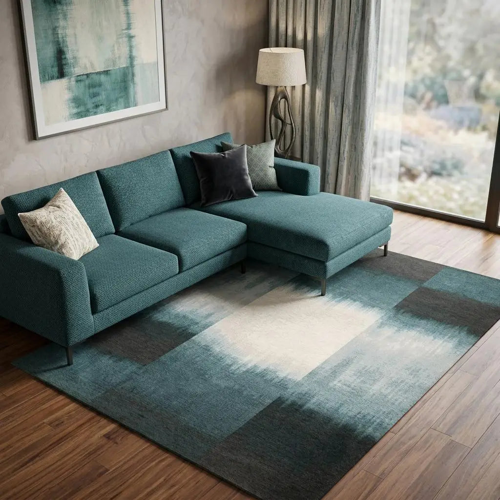 8' X 11' Blue And White Abstract Washable Area Rug With UV Protection Homeroots Home Decor