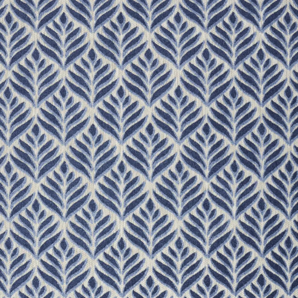 8' X 11' Blue Floral Non Skid Indoor Outdoor Area Rug Homeroots Outdoor