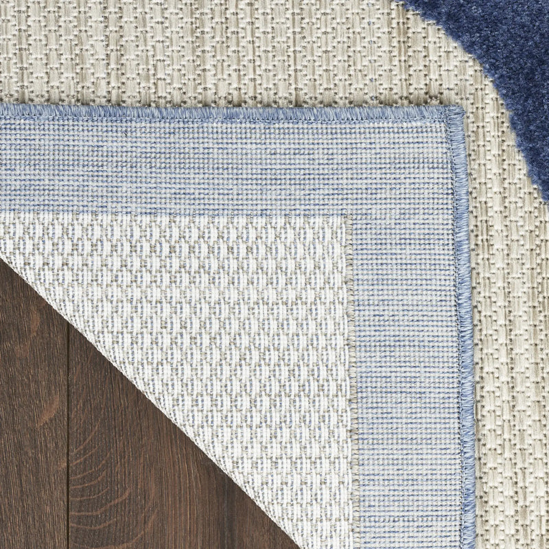 8' X 11' Blue and Gray Floral Non Skid Indoor Outdoor Area Rug Homeroots Outdoor