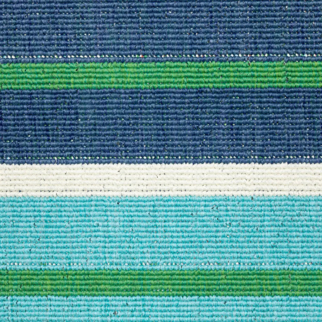 8' X 11' Blue and Green Geometric Stain Resistant Indoor Outdoor Area Rug Homeroots Outdoor