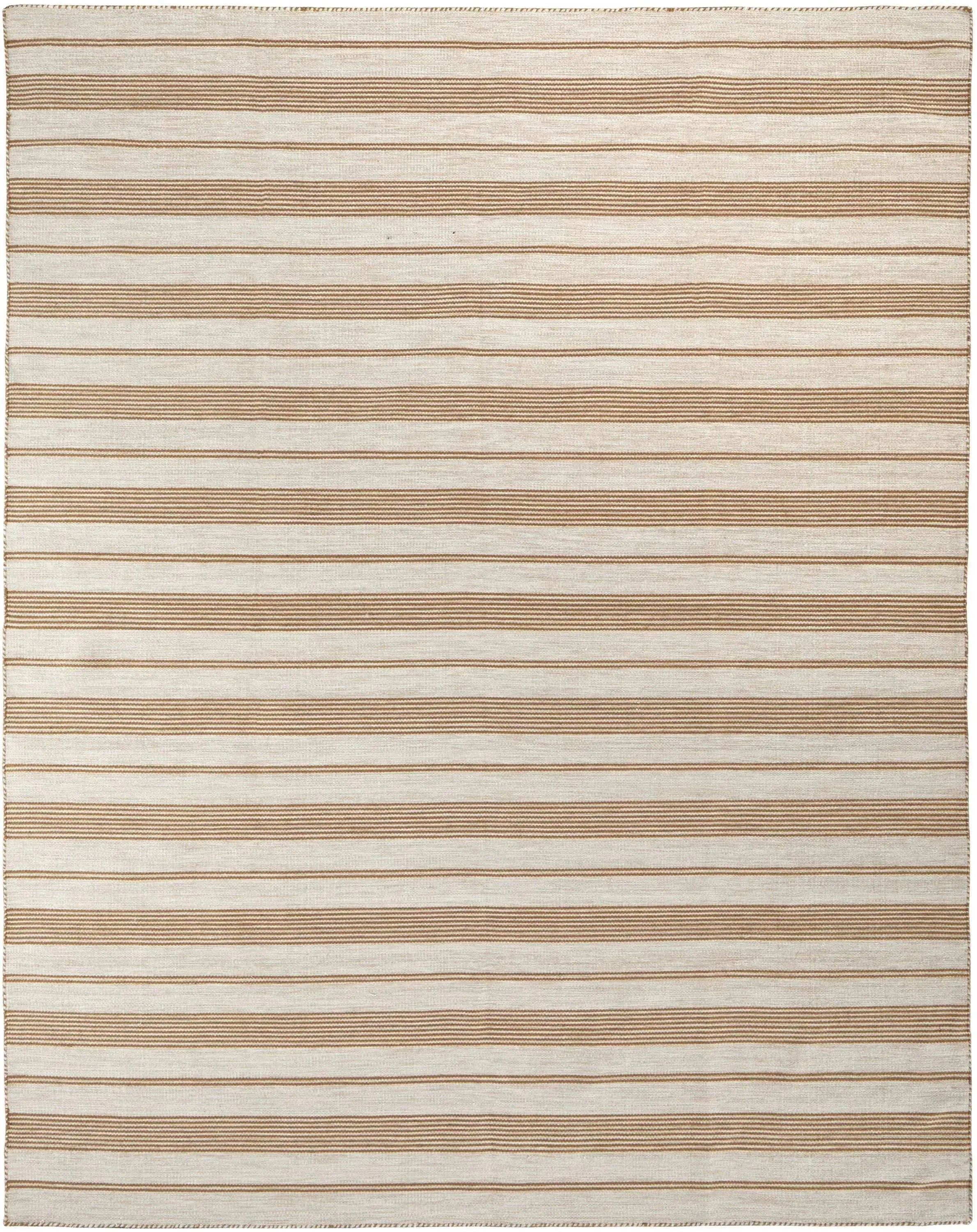 8' X 11' Brown and Ivory Striped Hand Woven Area Rug Homeroots Outdoor