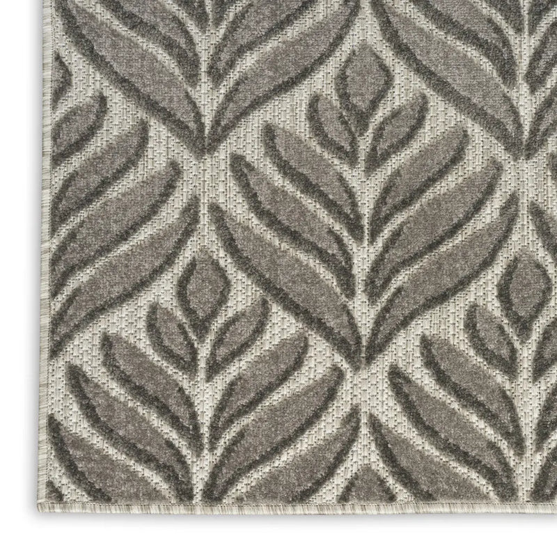 8' X 11' Charcoal Floral Non Skid Indoor Outdoor Area Rug Homeroots Outdoor