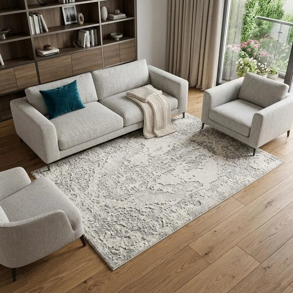 8' X 11' Gray And Beige Abstract Area Rug Homeroots Home Decor