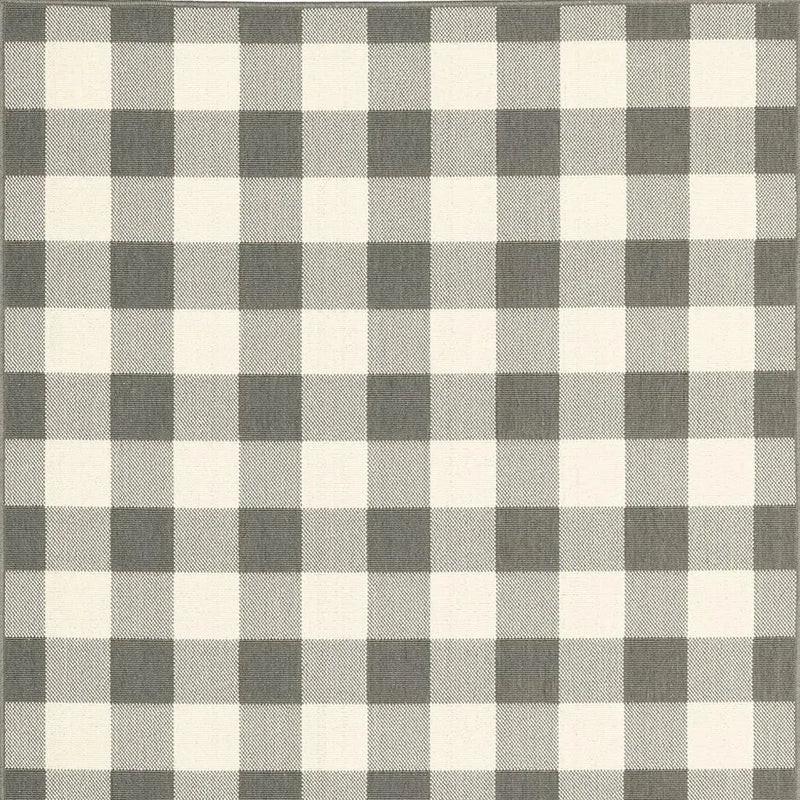 8' X 11' Gray And Ivory Indoor Outdoor Area Rug Homeroots Outdoor