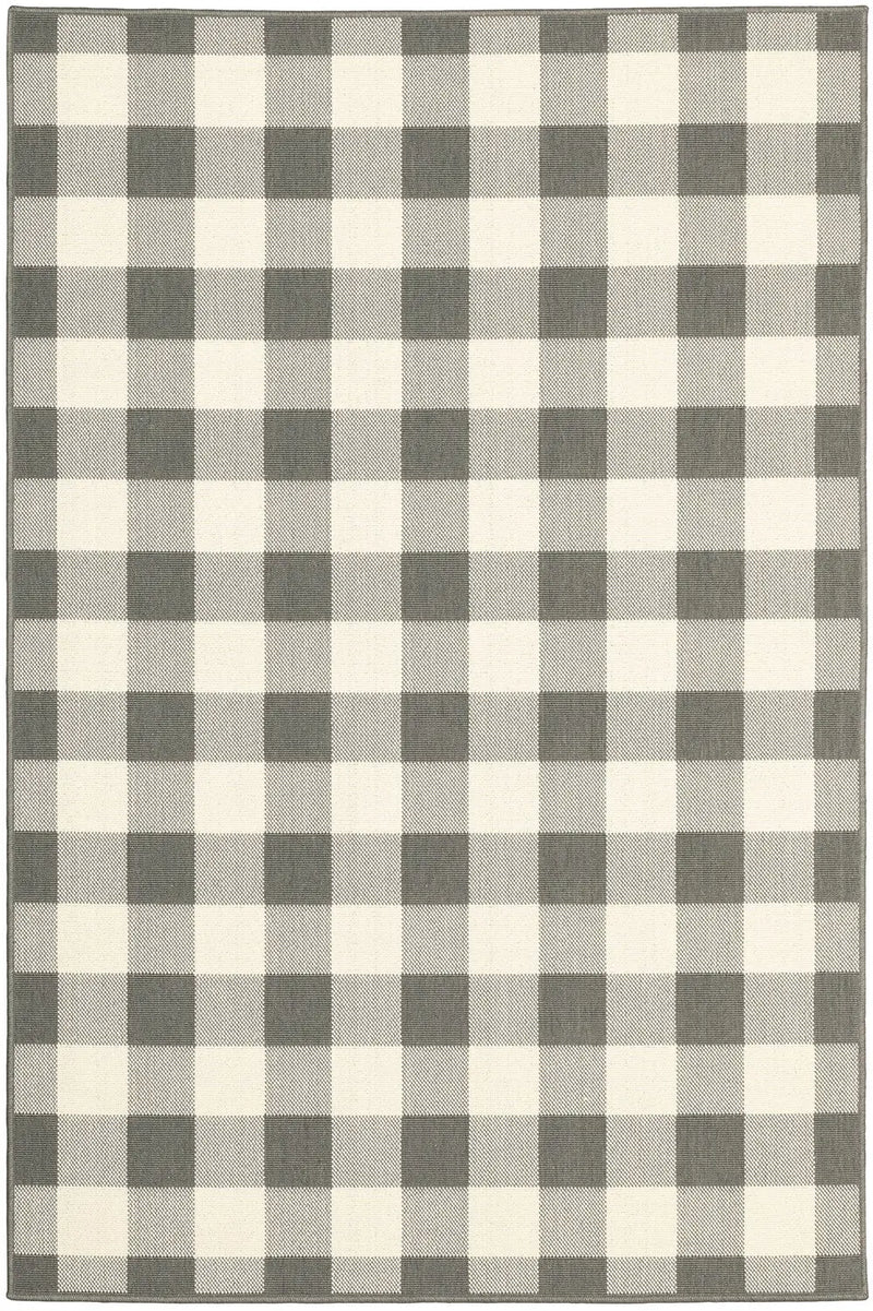 8' X 11' Gray And Ivory Indoor Outdoor Area Rug Homeroots Outdoor