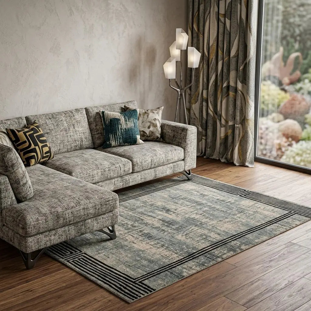 8' X 11' Gray And White Abstract Washable Area Rug With UV Protection Homeroots Home Decor