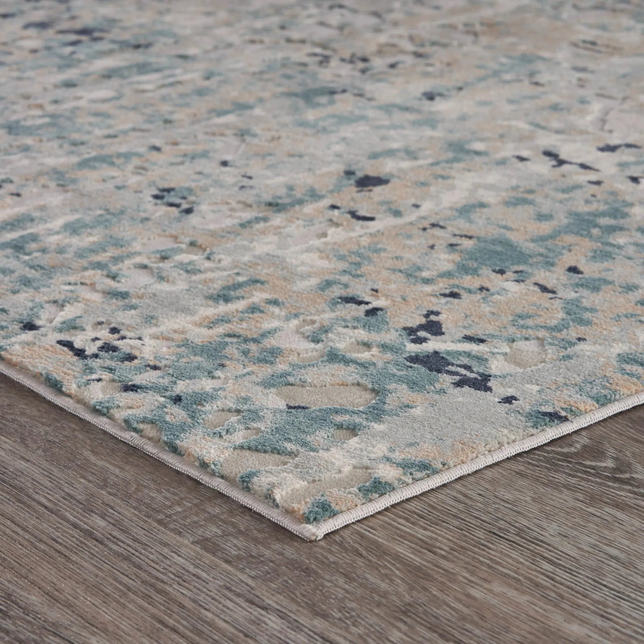 8' X 11' Gray Blue Taupe And Cream Abstract Distressed Stain Resistant Area Rug Homeroots Home Decor