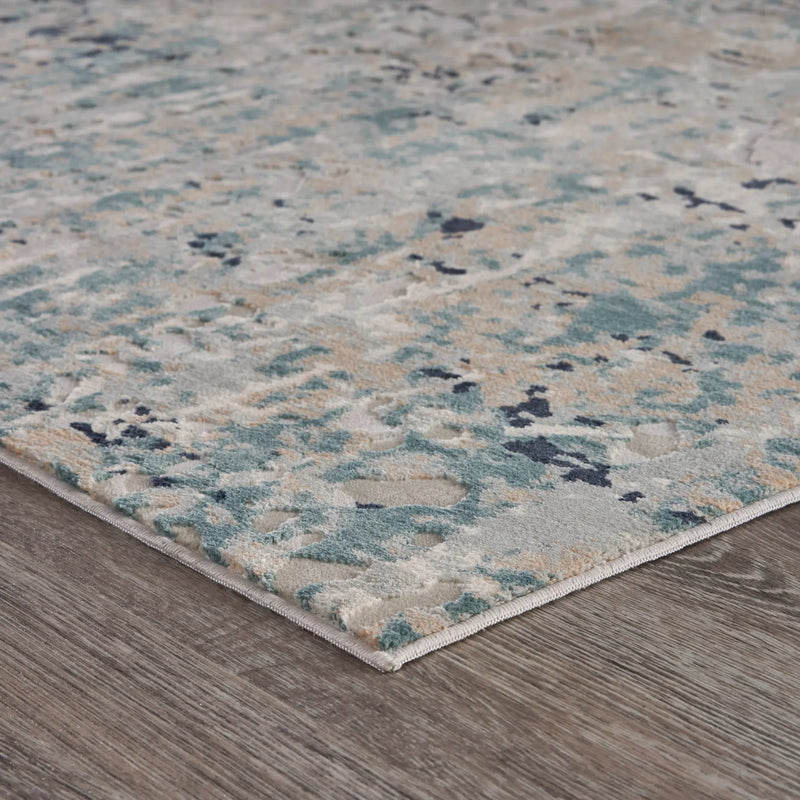 8' X 11' Gray Blue Taupe And Cream Abstract Distressed Stain Resistant Area Rug Homeroots Home Decor
