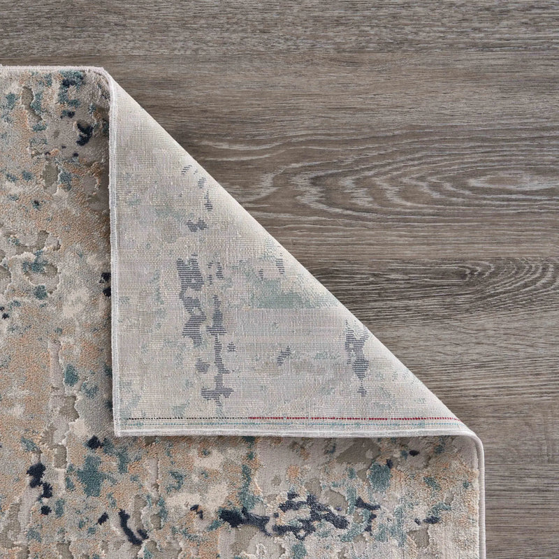 8' X 11' Gray Blue Taupe And Cream Abstract Distressed Stain Resistant Area Rug Homeroots Home Decor