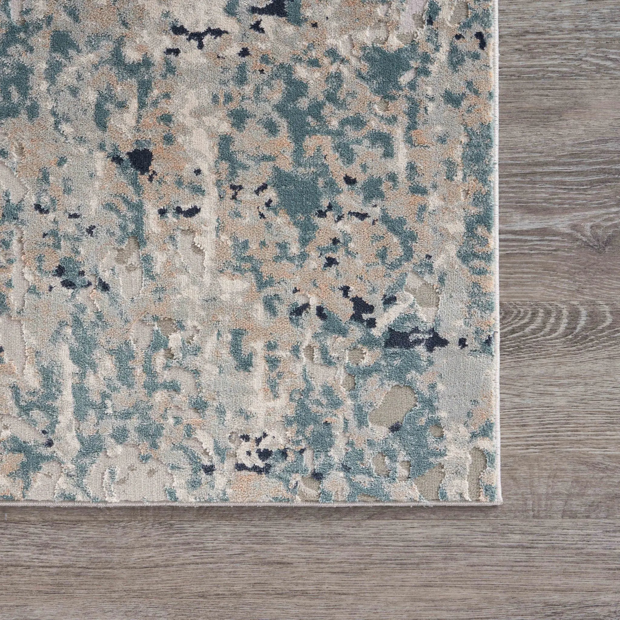 8' X 11' Gray Blue Taupe And Cream Abstract Distressed Stain Resistant Area Rug Homeroots Home Decor