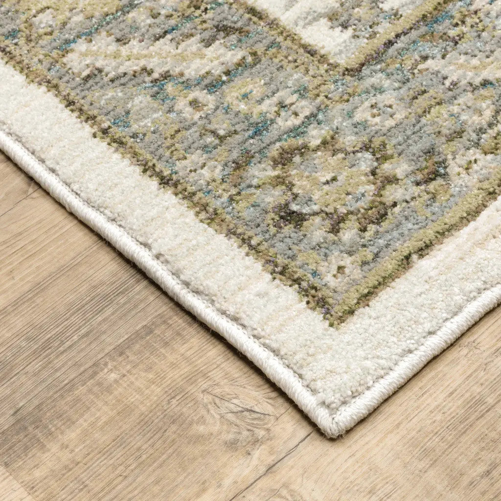8' X 11' Gray and Ivory Oriental Power Loom Area Rug Homeroots Home Decor