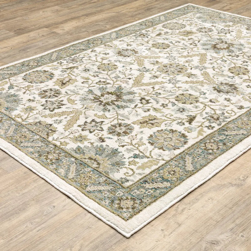 8' X 11' Gray and Ivory Oriental Power Loom Area Rug Homeroots Home Decor