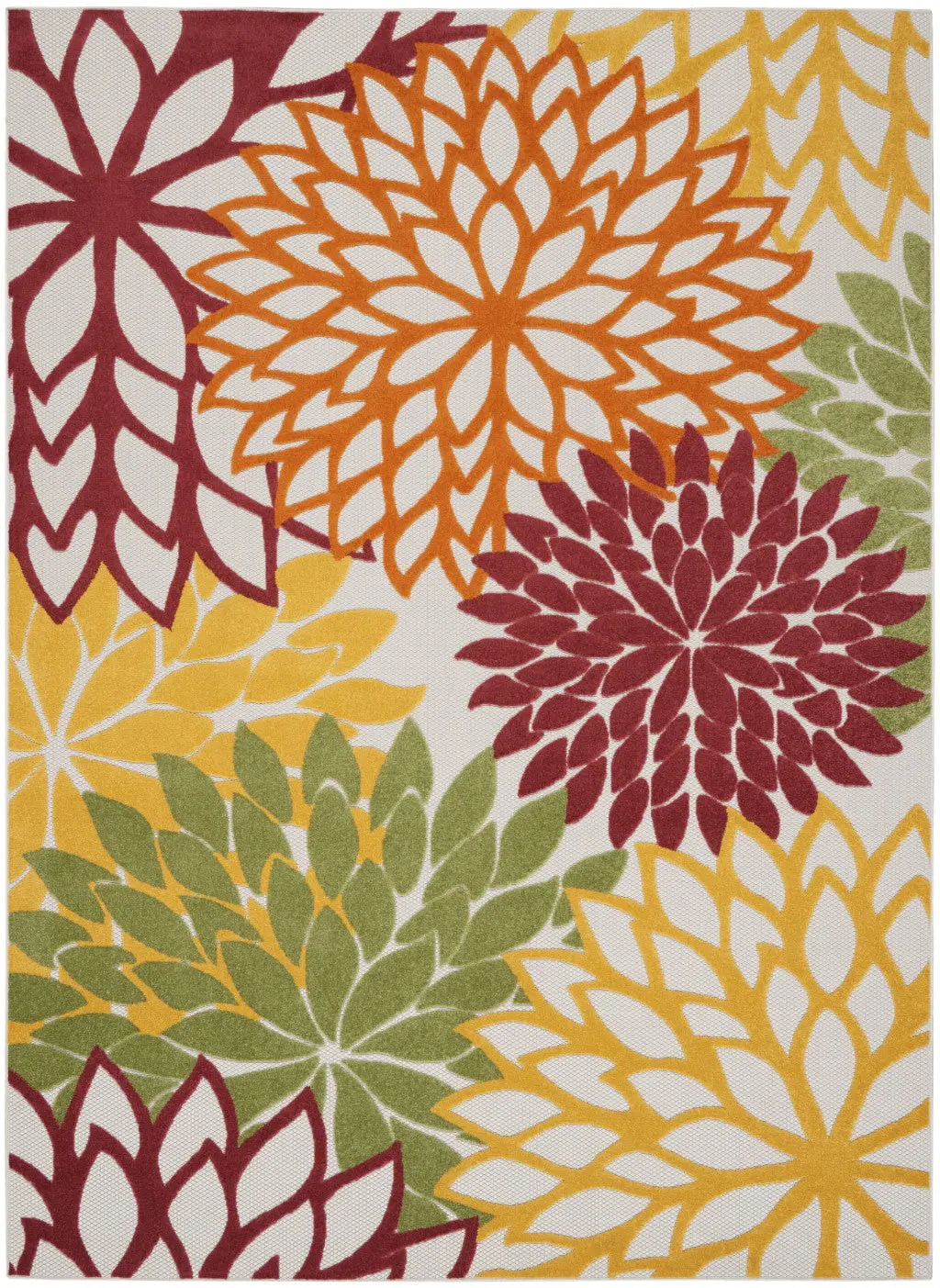 8' X 11' Green And Ivory Handmade Indoor Outdoor Area Rug Homeroots Outdoor