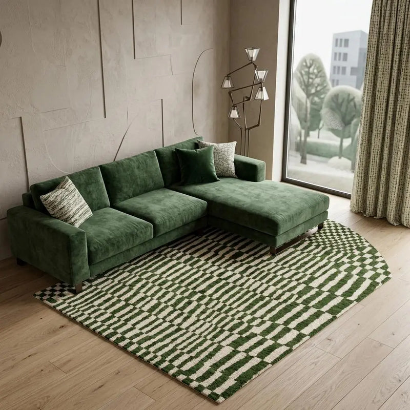 8' X 11' Green And White Abstract Washable Area Rug With UV Protection Homeroots Home Decor
