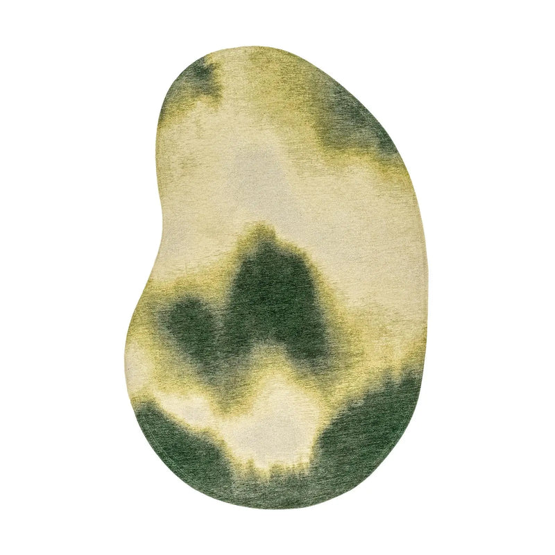 8' X 11' Green And White Abstract Washable Area Rug With UV Protection Homeroots Home Decor