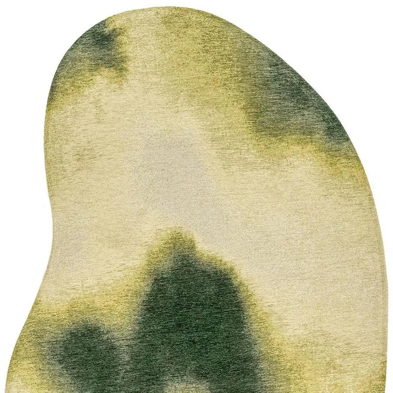 8' X 11' Green And White Abstract Washable Area Rug With UV Protection Homeroots Home Decor
