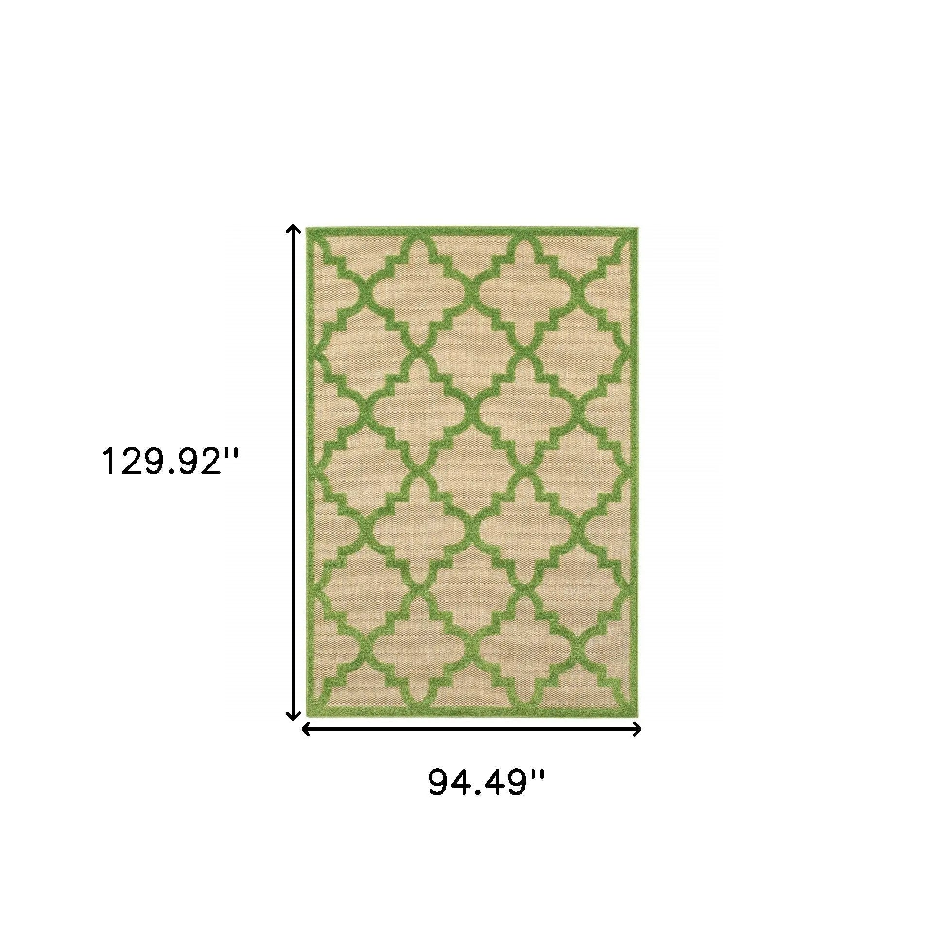8' X 11' Green Geometric Stain Resistant Indoor Outdoor Area Rug Homeroots Outdoor