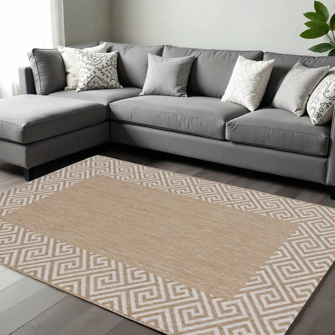 8' X 11' Natural And Beige Geometric Area Rug Homeroots Outdoor