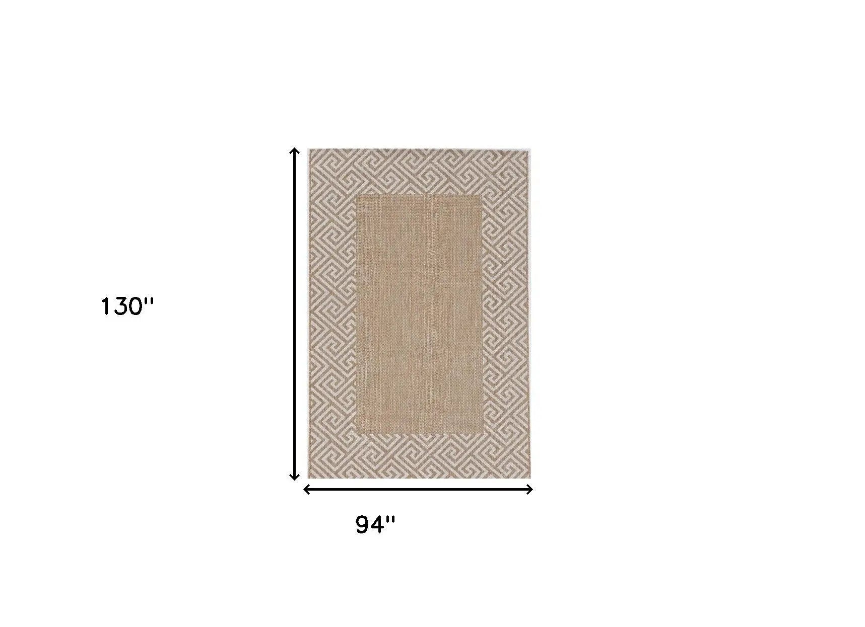 8' X 11' Natural And Beige Geometric Area Rug Homeroots Outdoor