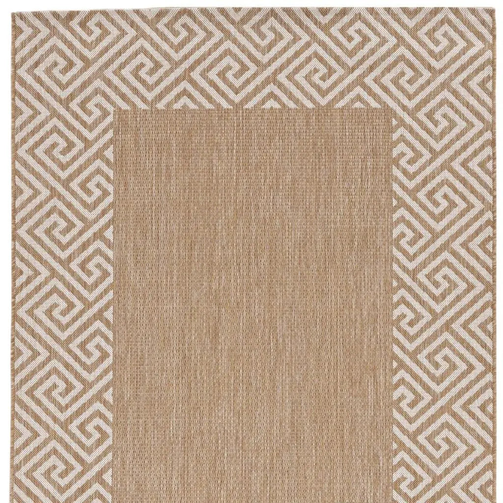 8' X 11' Natural And Beige Geometric Area Rug Homeroots Outdoor