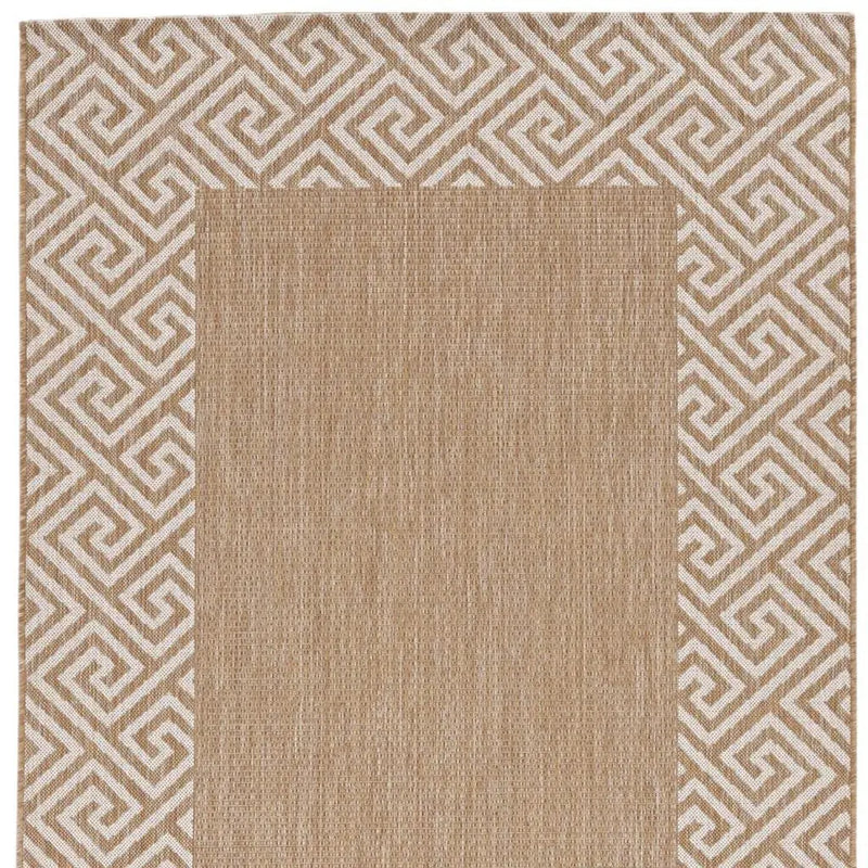 8' X 11' Natural And Beige Geometric Area Rug Homeroots Outdoor
