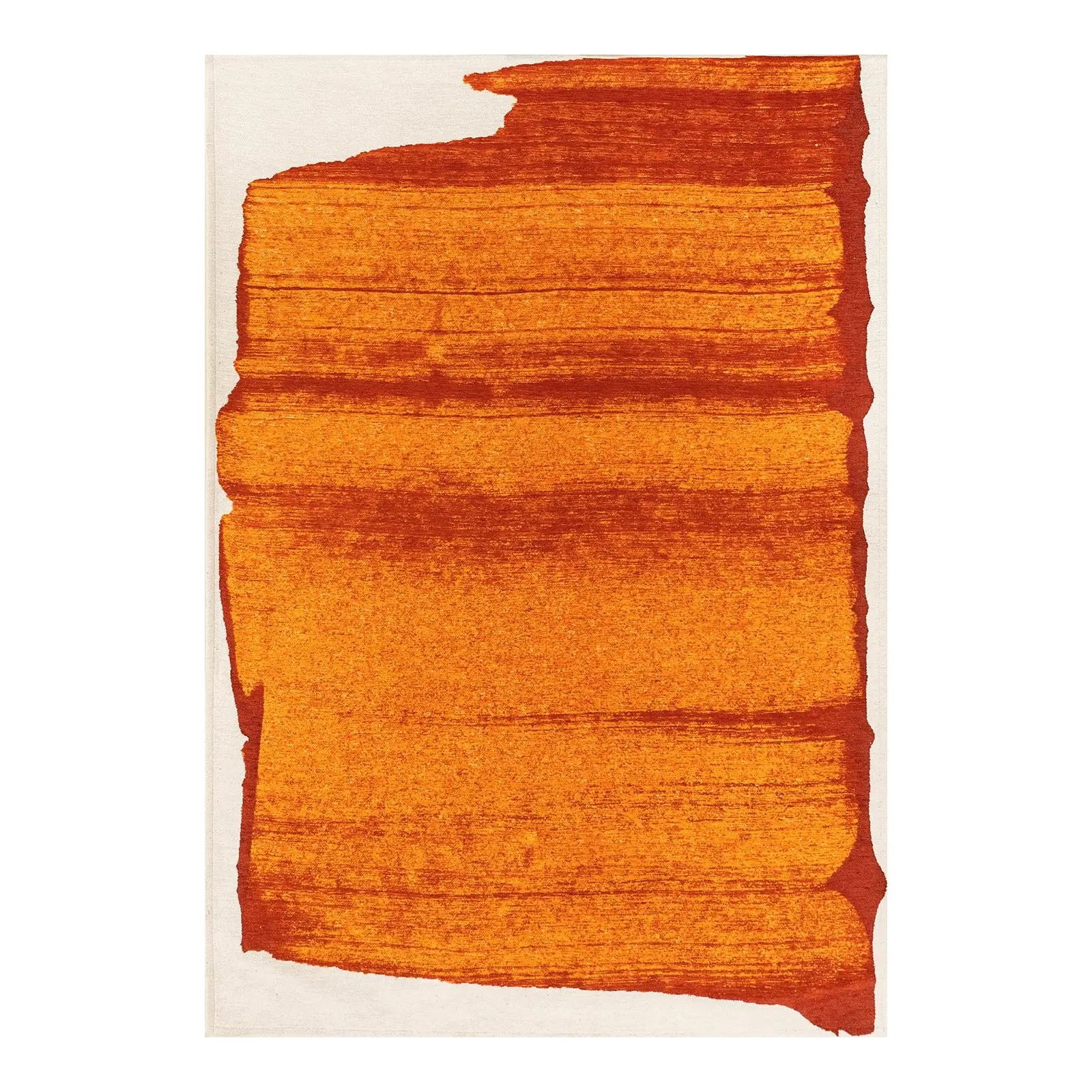 8' X 11' Orange And White Abstract Washable Area Rug With UV Protection Homeroots Home Decor