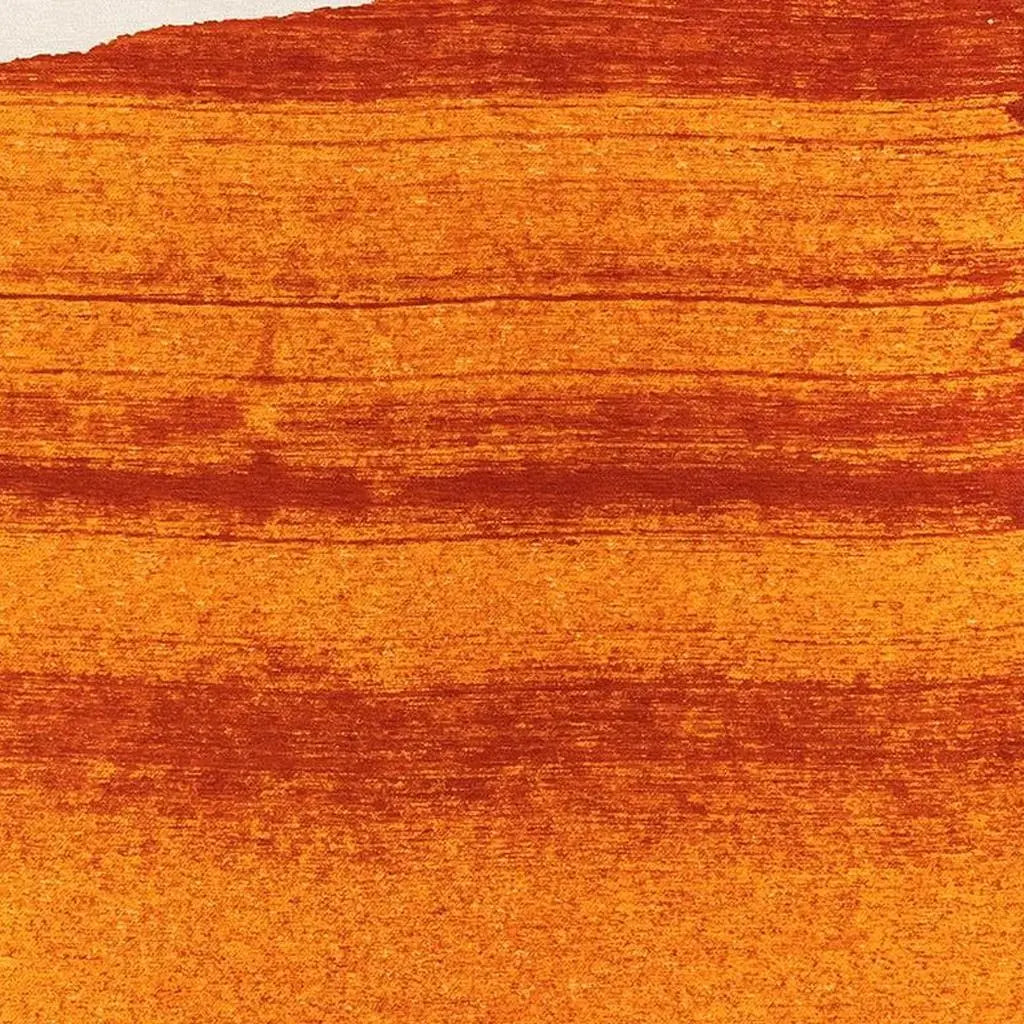 8' X 11' Orange And White Abstract Washable Area Rug With UV Protection Homeroots Home Decor