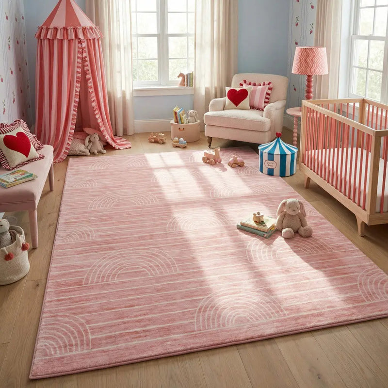 8' X 11' Pink Abstract Area Rug Homeroots Home Decor