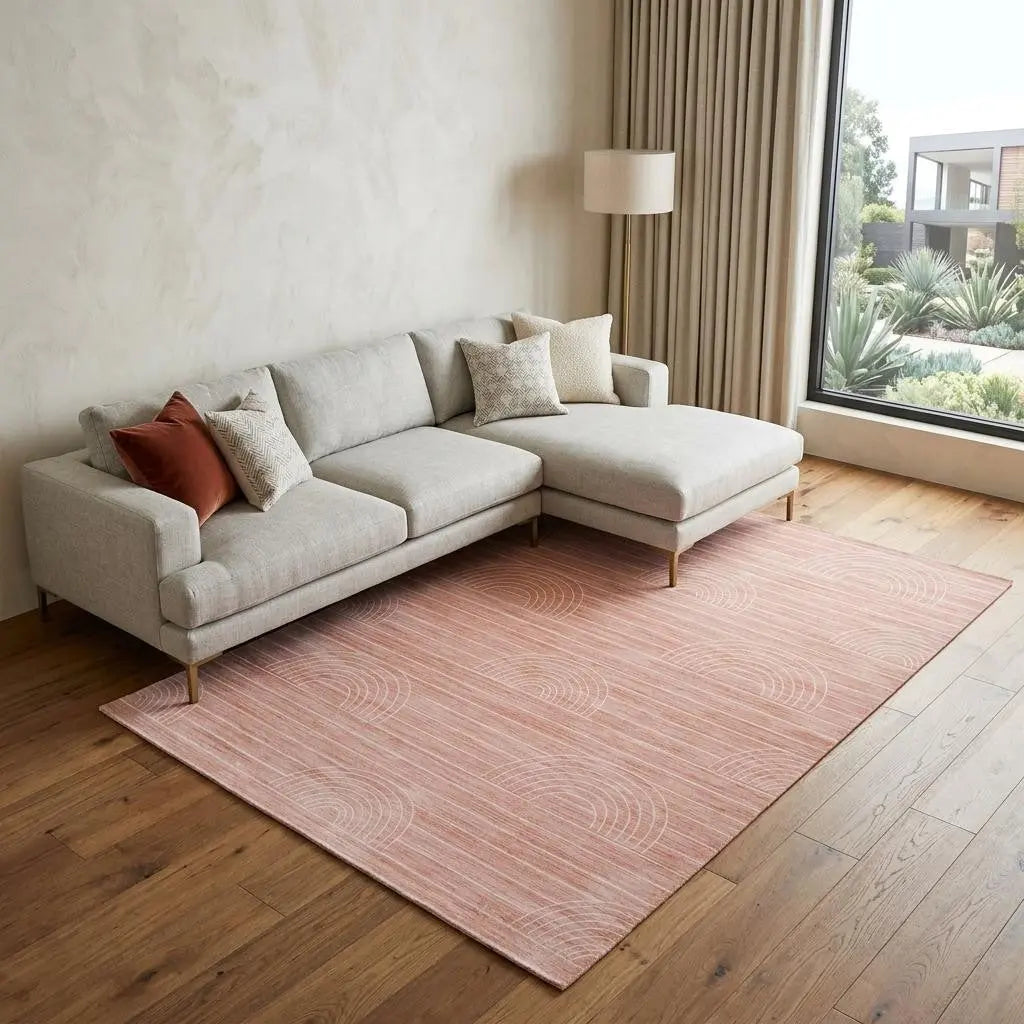 8' X 11' Pink Abstract Area Rug Homeroots Home Decor
