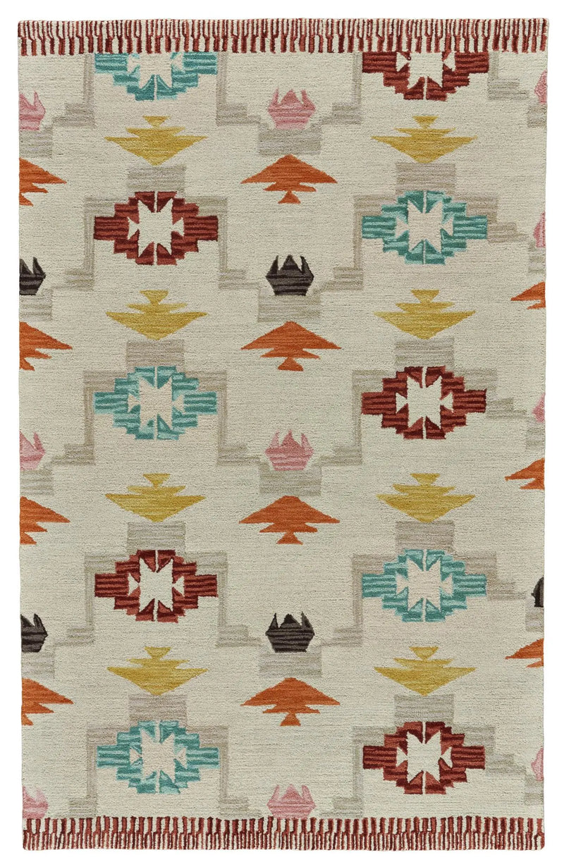 8' X 11' Red And Green Wool Geometric Hand Tufted Area Rug Homeroots Home Decor