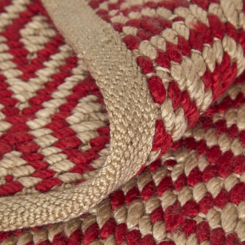 8' X 11' Red And Tan Geometric Hand Woven Area Rug Homeroots Home Decor