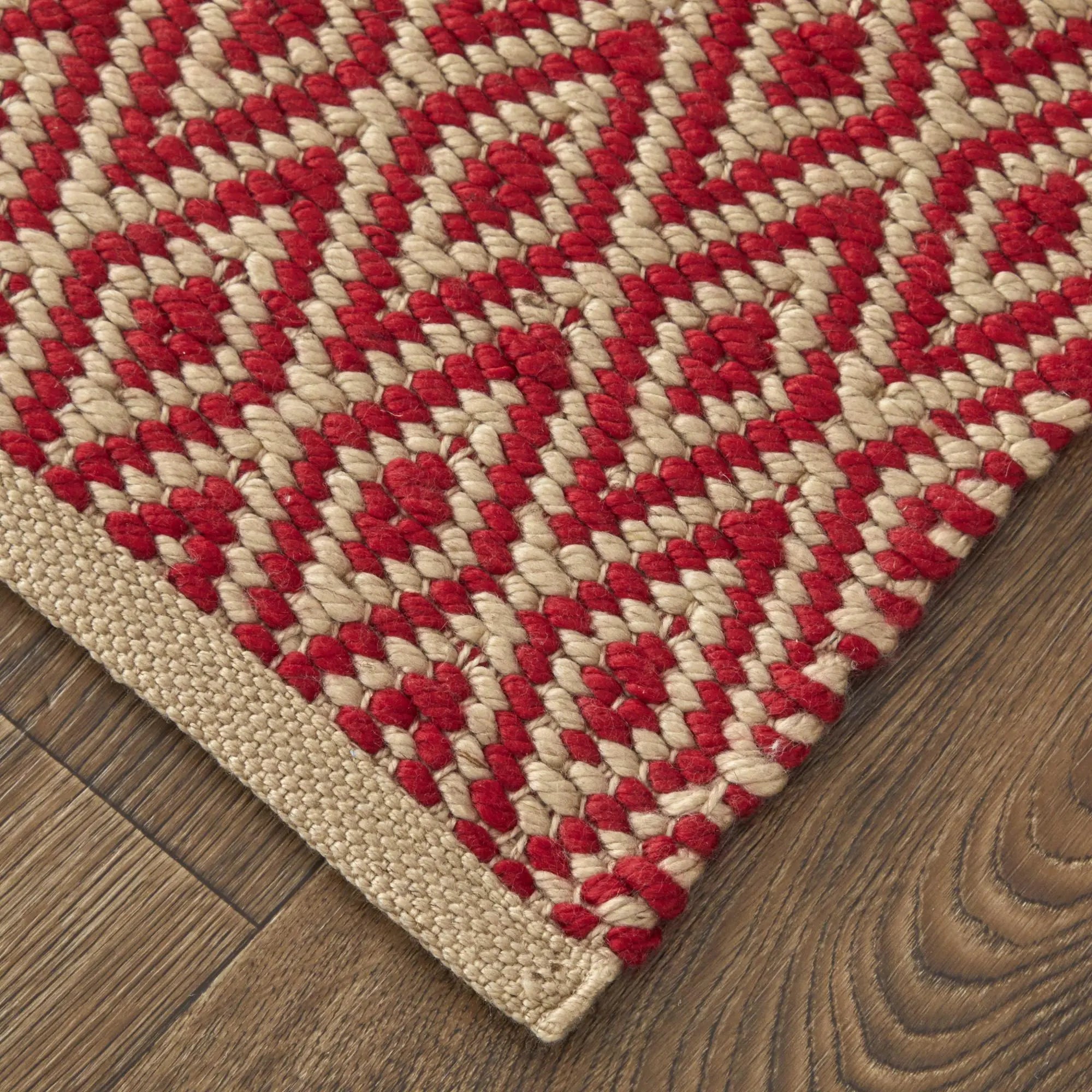 8' X 11' Red And Tan Geometric Hand Woven Area Rug Homeroots Home Decor