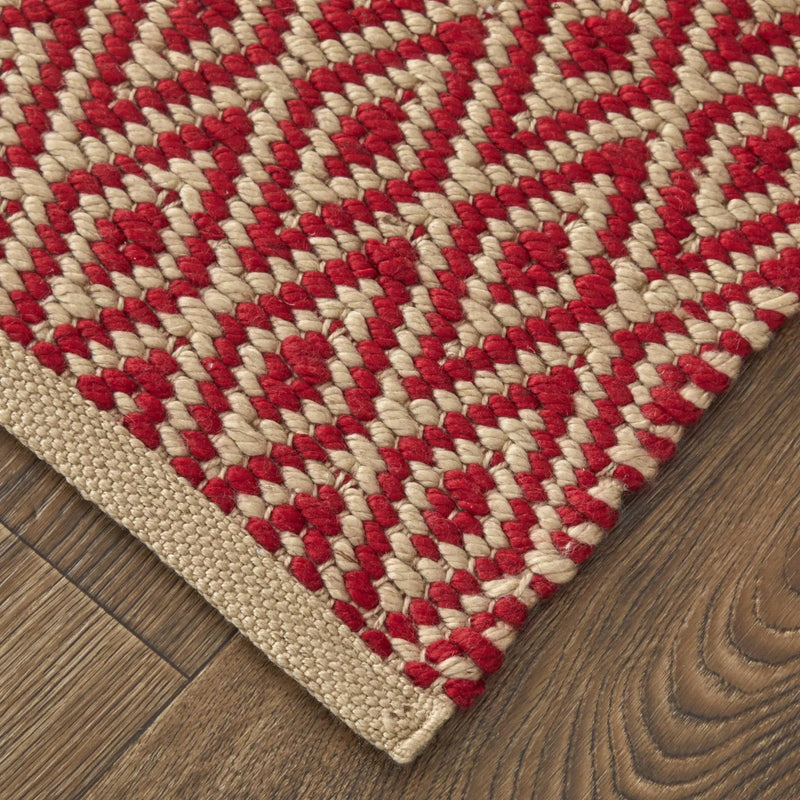 8' X 11' Red And Tan Geometric Hand Woven Area Rug Homeroots Home Decor