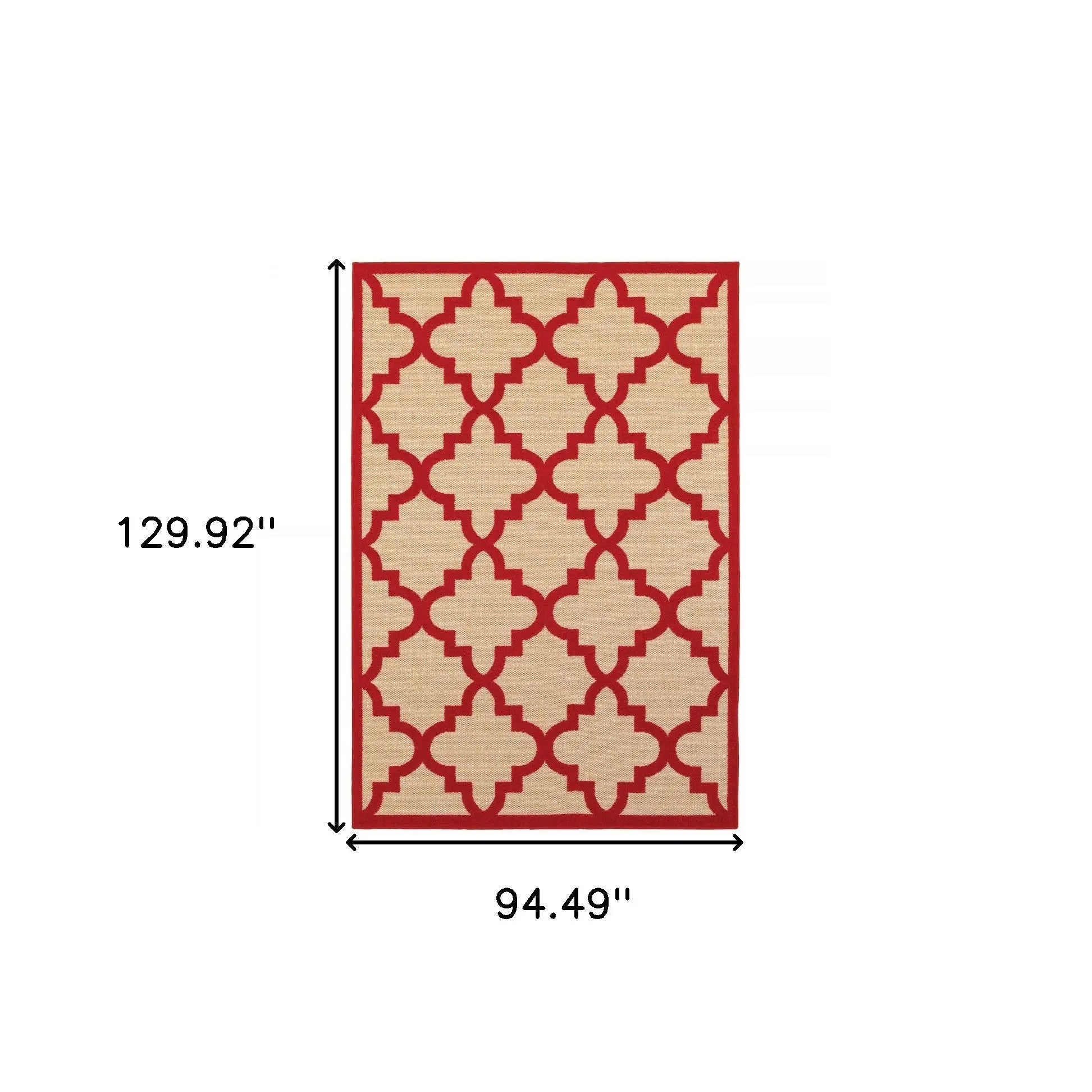 8' X 11' Red Geometric Stain Resistant Indoor Outdoor Area Rug Homeroots Outdoor