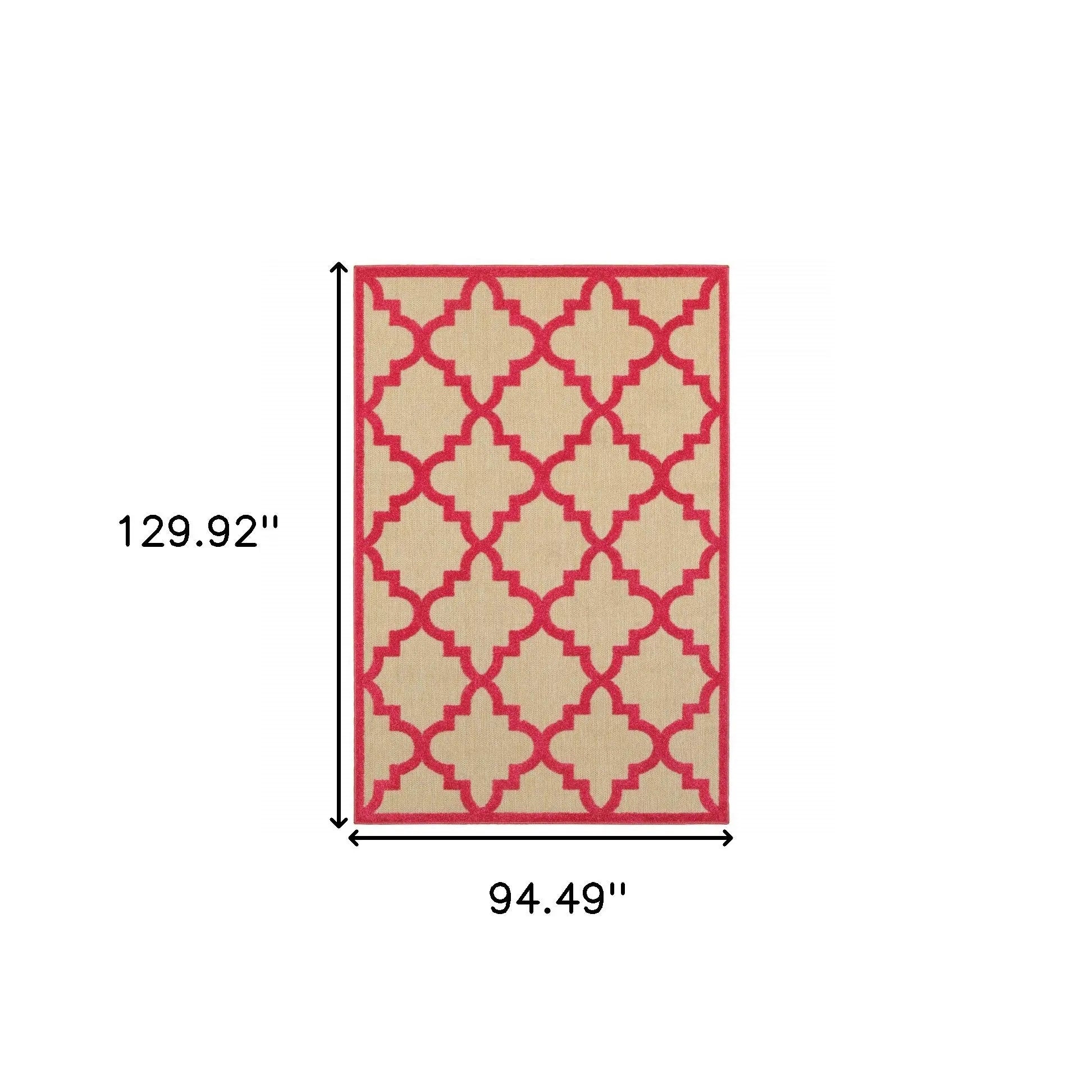 8' X 11' Red Geometric Stain Resistant Indoor Outdoor Area Rug Homeroots Outdoor
