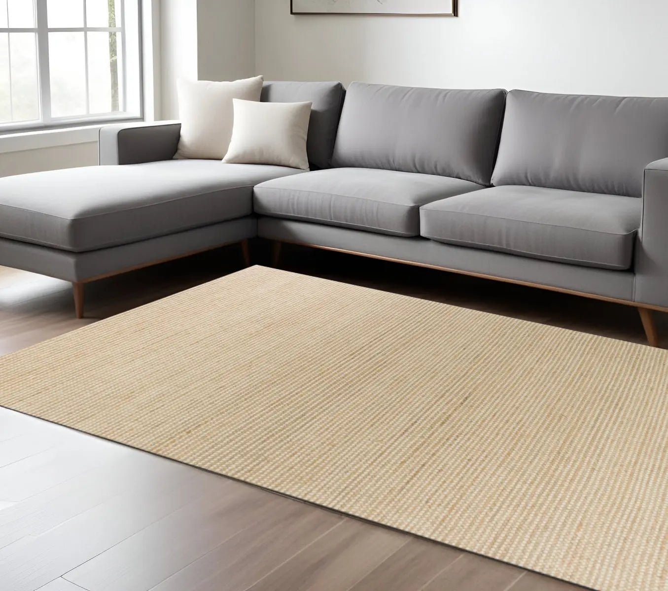 8' X 11' Tan And Ivory Hand Woven Area Rug Homeroots Home Decor