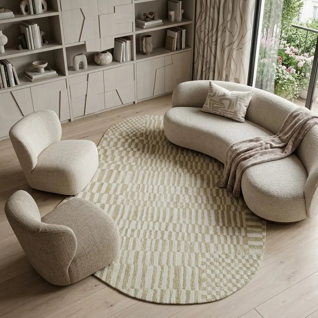 8' X 11' Tan And White Abstract Washable Area Rug With UV Protection Homeroots Home Decor