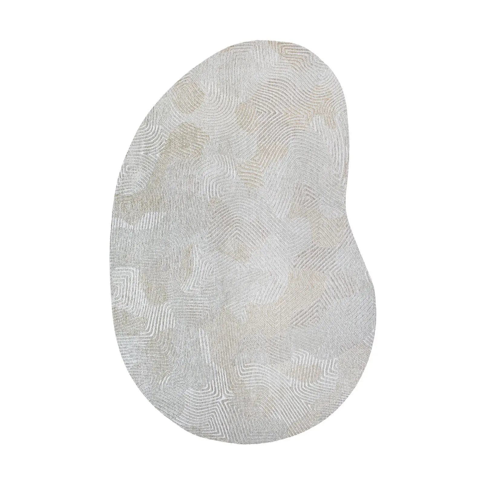 8' X 11' Tan And White Abstract Washable Area Rug With UV Protection Homeroots Home Decor