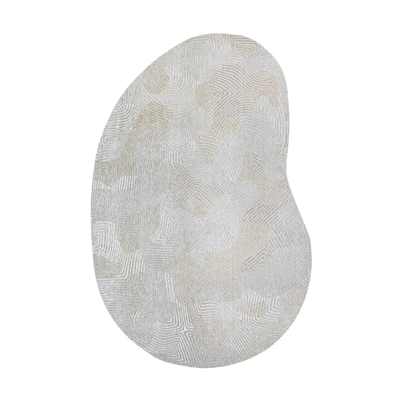 8' X 11' Tan And White Abstract Washable Area Rug With UV Protection Homeroots Home Decor